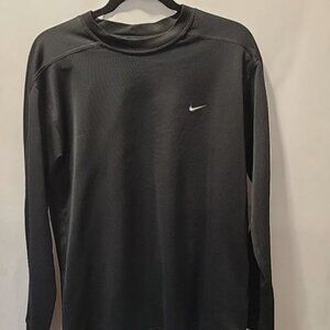 Nike Dry-Fit Men's L Black Long Sleeve Polyester T-shirt Gym, Workout